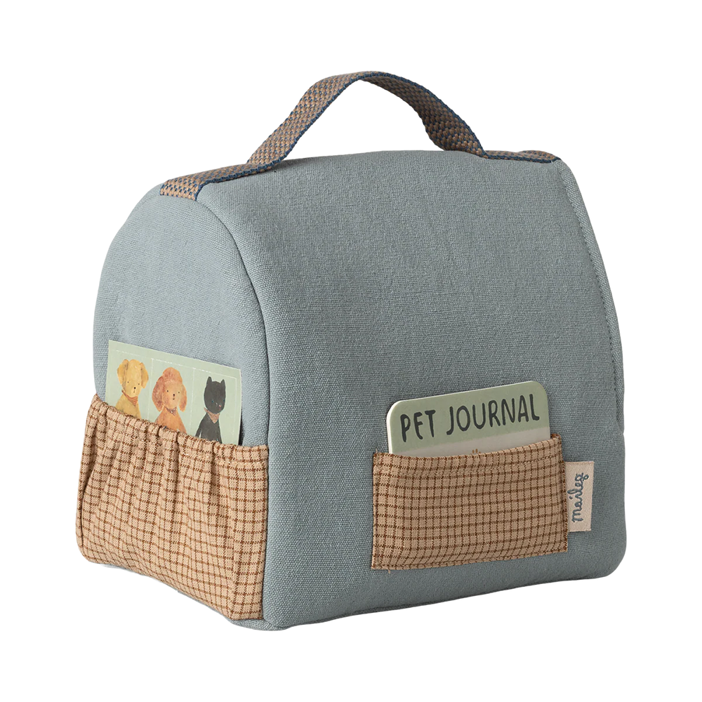 Maileg Pet Carrier Dusty Blue
