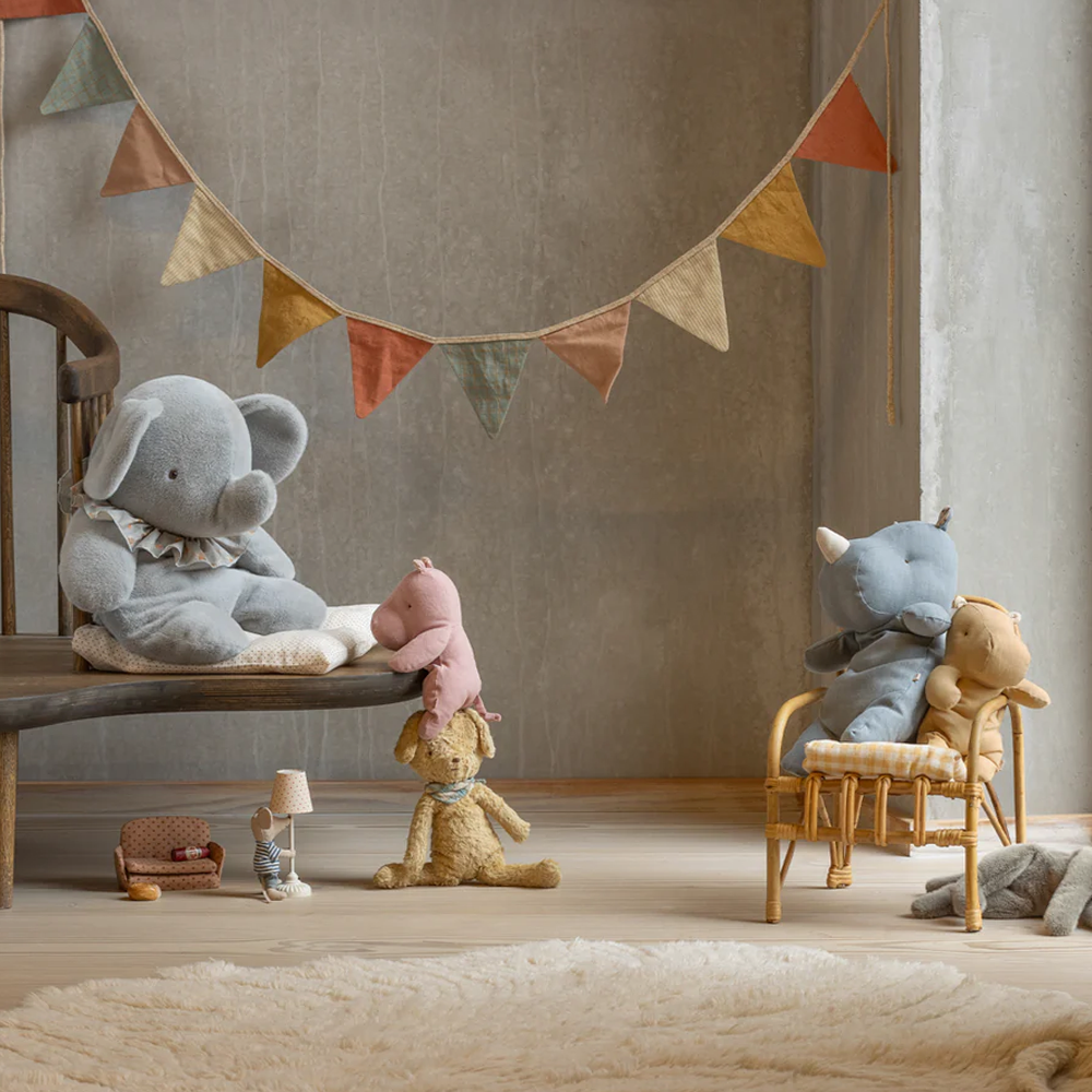 Maileg Elefant 'Plush' Big Blue/Grey