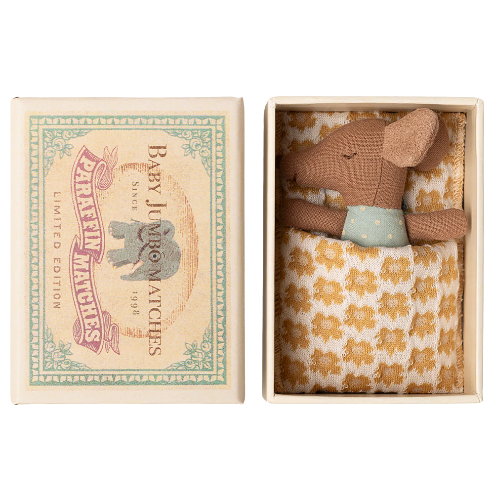 Maileg  Babymaus &#39;Sleepy Wakey&#39; in Streichholzschachtel Blue