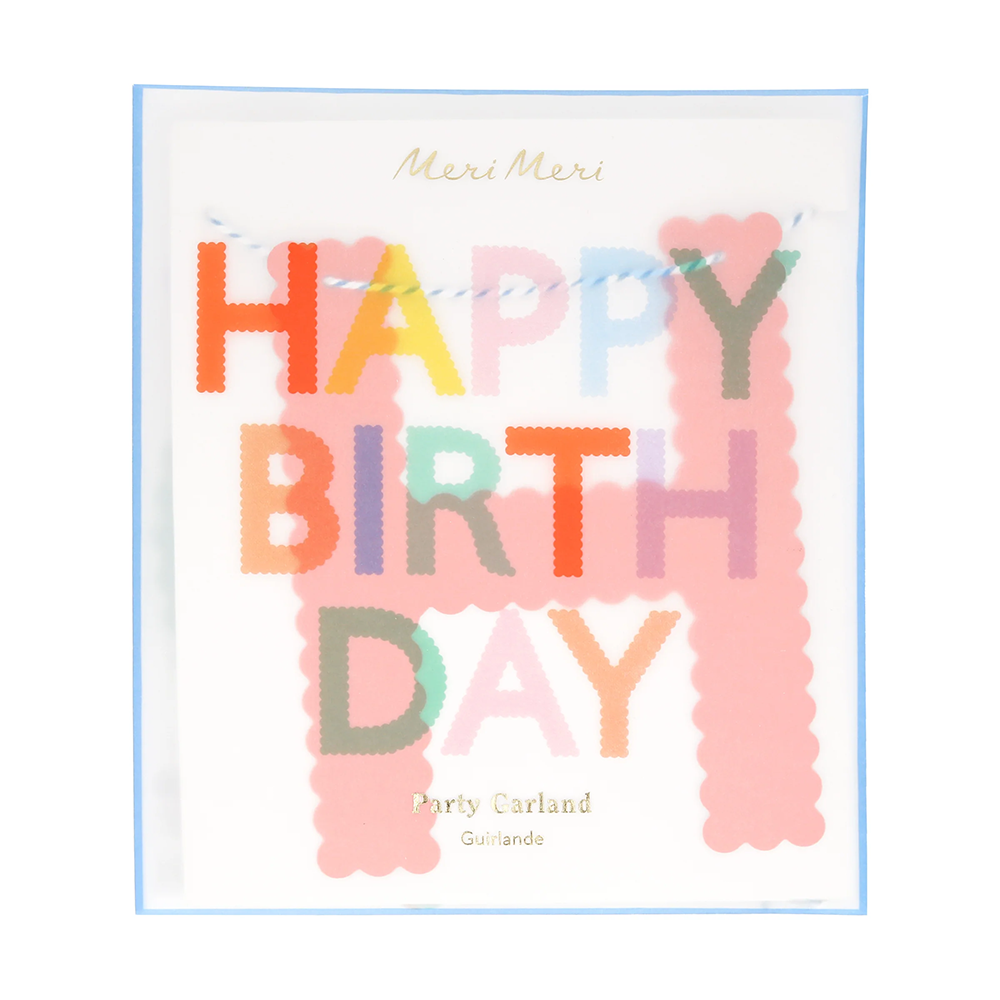 Meri Meri Party Wimpelkette 'Happy Birthday' Scallop