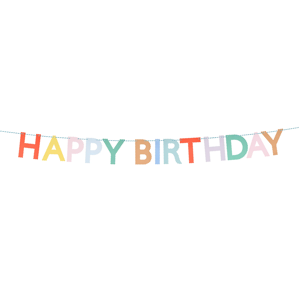 Meri Meri Party Wimpelkette 'Happy Birthday' Scallop