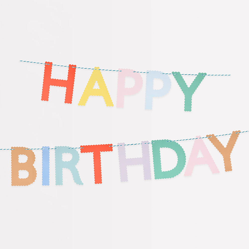 Meri Meri Party Wimpelkette 'Happy Birthday' Scallop