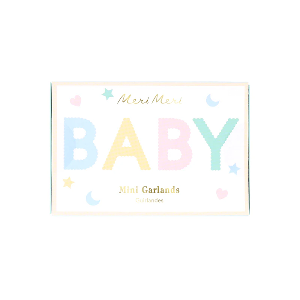 Meri Meri Party Mini Wimpelkette 'Oh Baby Baby ' Matchbox - Online MY SNOWFLAKE
