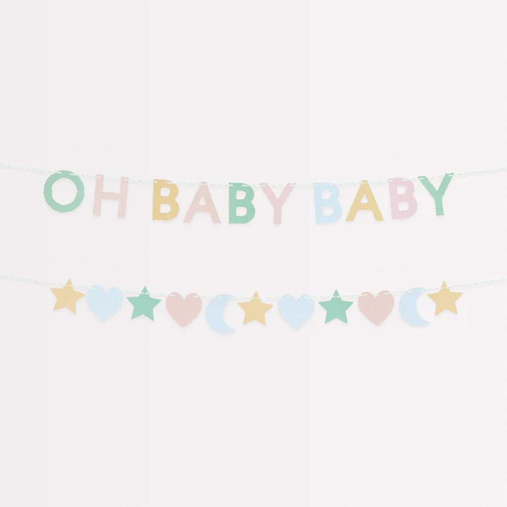 Meri Meri Party Mini Wimpelkette 'Oh Baby Baby ' Matchbox - Online MY SNOWFLAKE