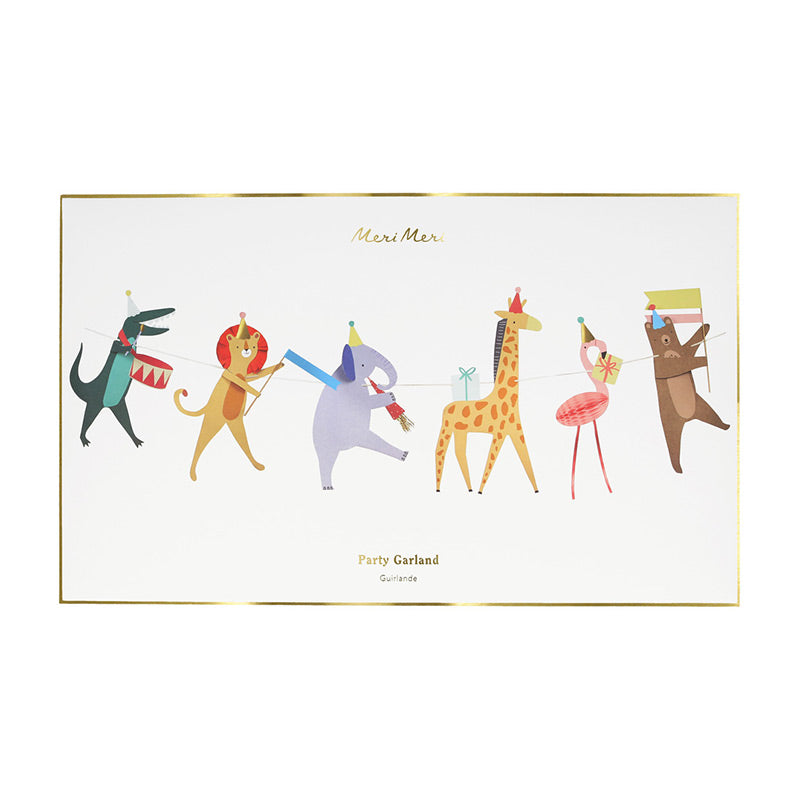 Meri Meri – Party Wimpelkette, Girlande mit marschierenden Tieren &quot;Animal Parade&quot;. Mit süssen Details verziert und ideal für die nächste Party