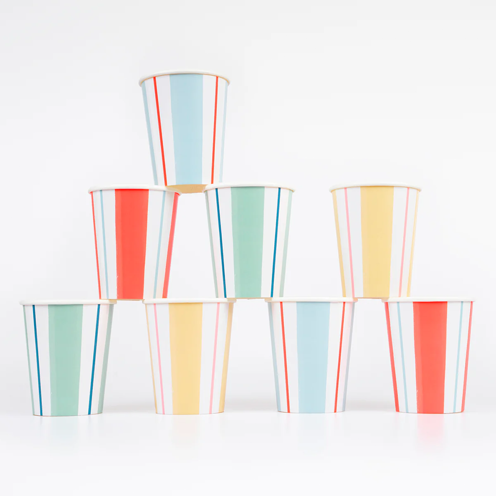 Meri Meri Partybecher Preppy Stripes
