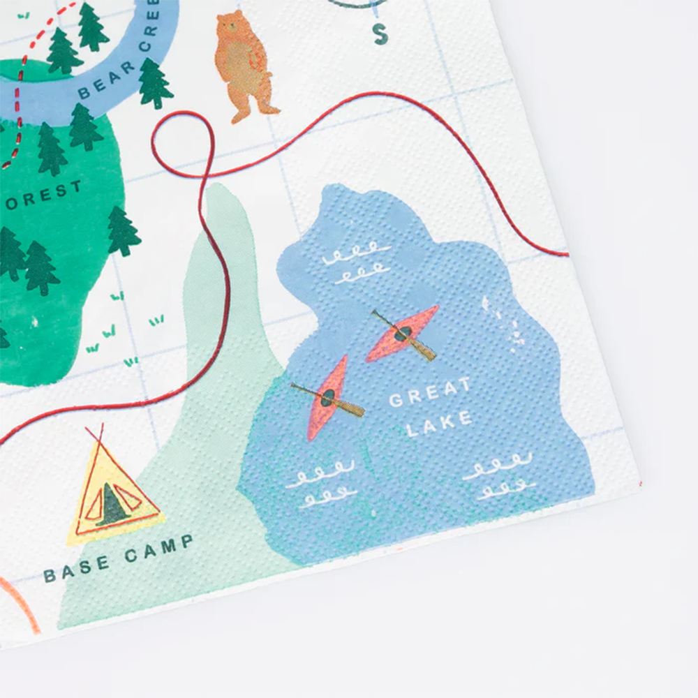 Meri Meri Servietten &#39;Landkarte&#39; Camping Adventure