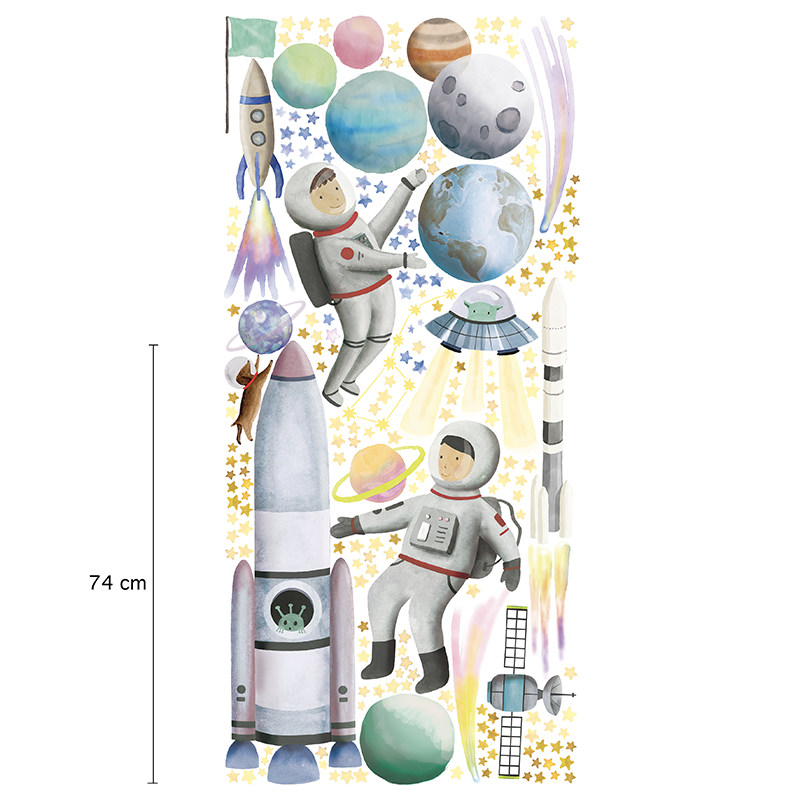 Mimi`lou Wandsticker &#39;Espace&#39; mit Weltraummotiven