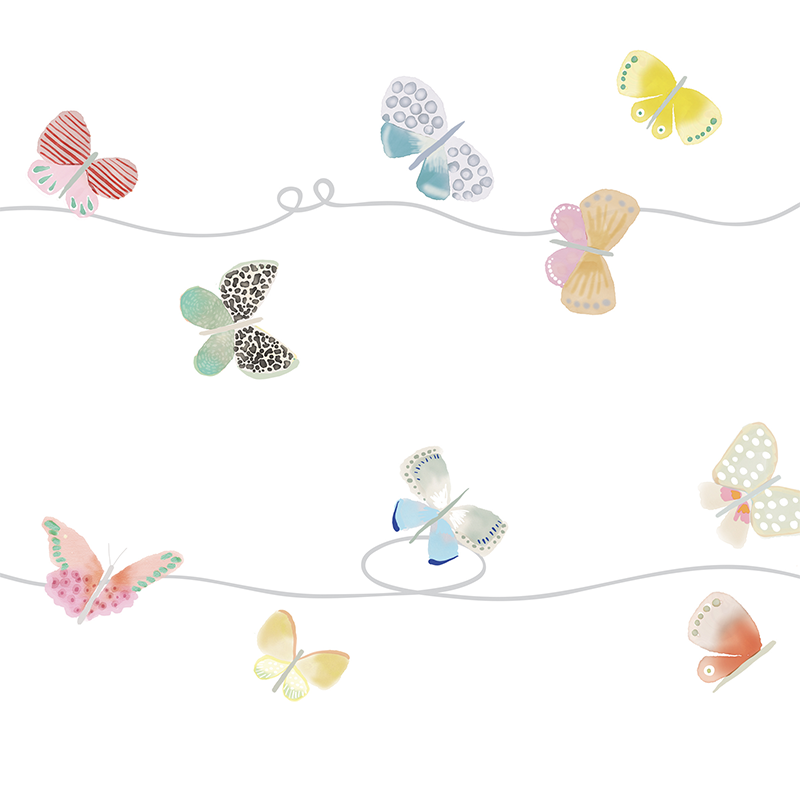 Mimi&#39;lou Bordüren Wandsticker mit Schmetterlingen