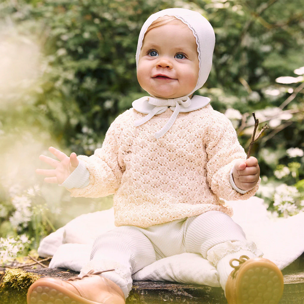 Minimalisma Baby Hat Silk/Cotton 'Beau' Cream