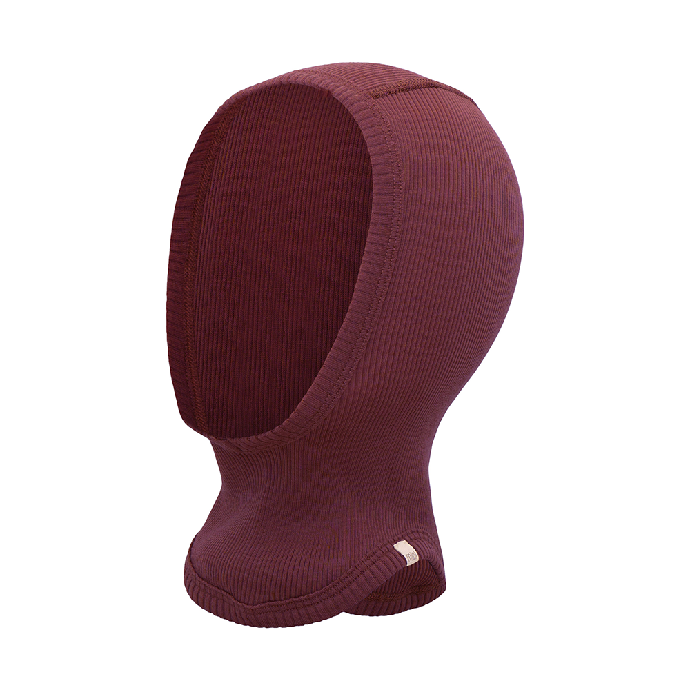 Minimalisma Balaclava aus Merinwolle 'Alephant' Bordeaux