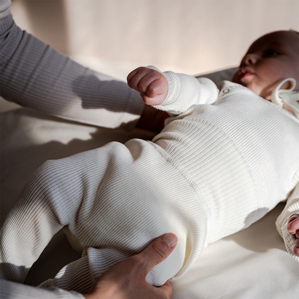 Minimalisma  Wickelbody Langarm aus Seide/Baumwolle 'Bibi' Cream