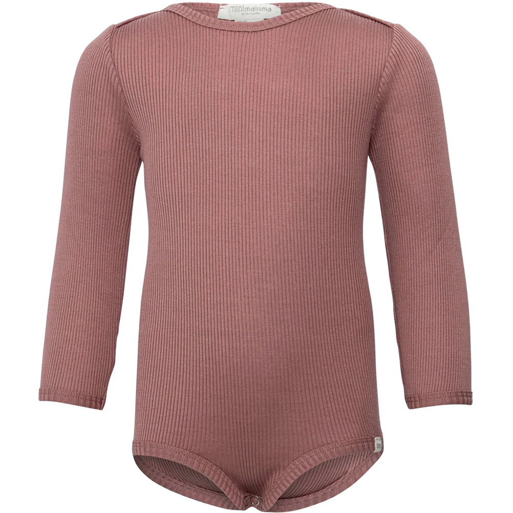 Body Minimalisma à manches longues en soie/coton 'Bono' Rose antique