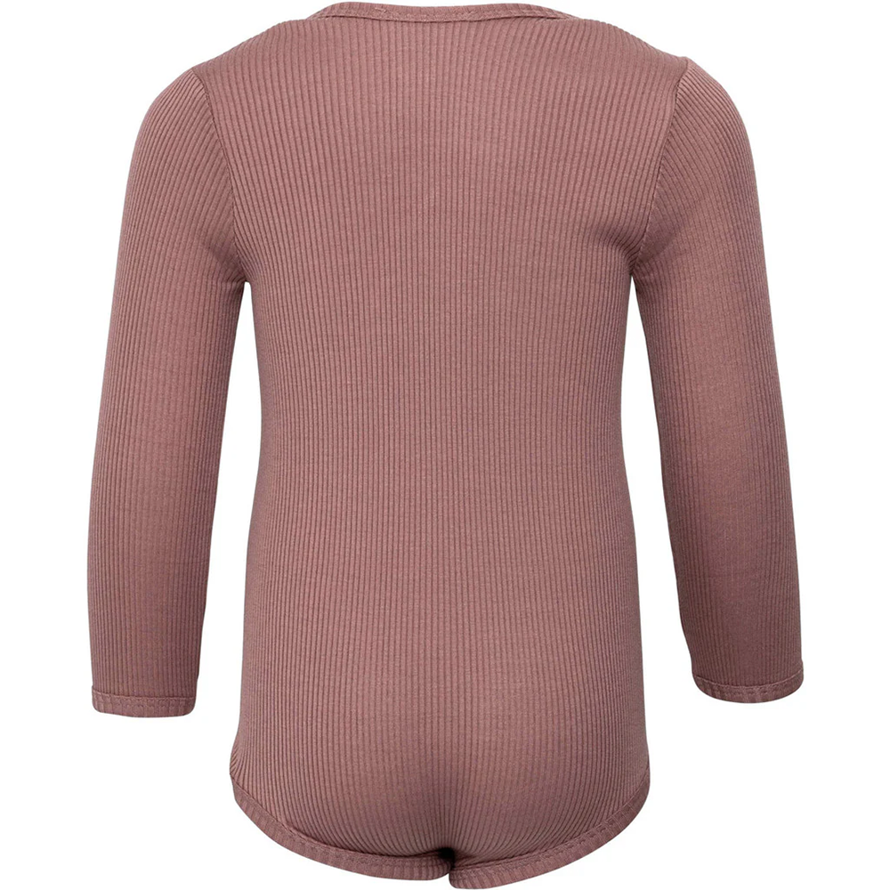 Body Minimalisma à manches longues en soie/coton 'Bono' Rose antique