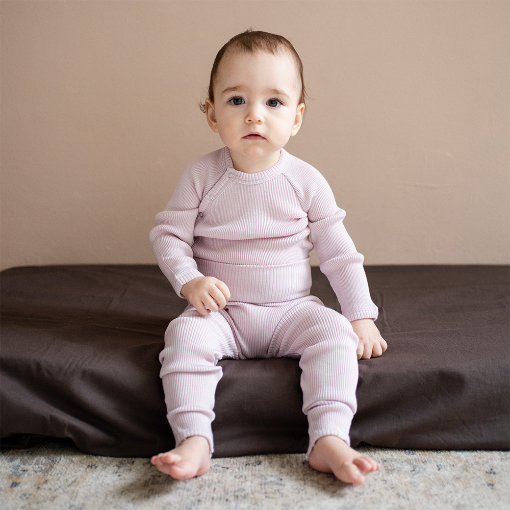 Minimalisma Baby Leggings/Hose aus Merinowolle 'Answer' Peony