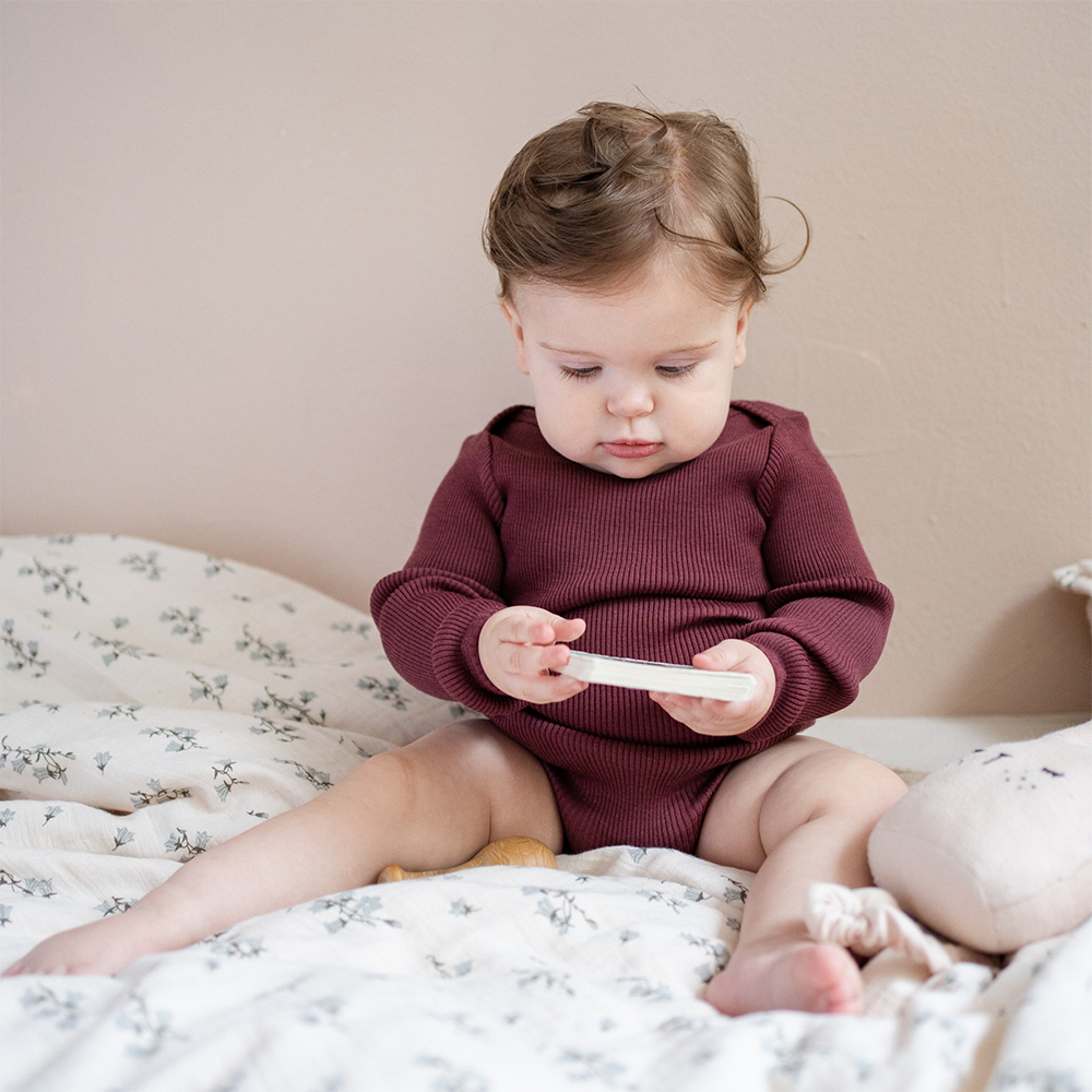 Minimalisma  Body Langarm aus Merinowolle 'Alaska' Bordeaux