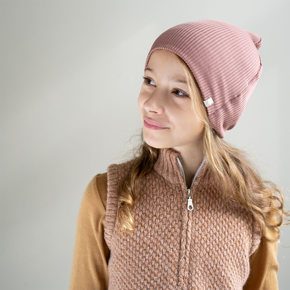 Minimalisma Mütze aus Seide/Baumwolle 'Bambi' Antique Rose