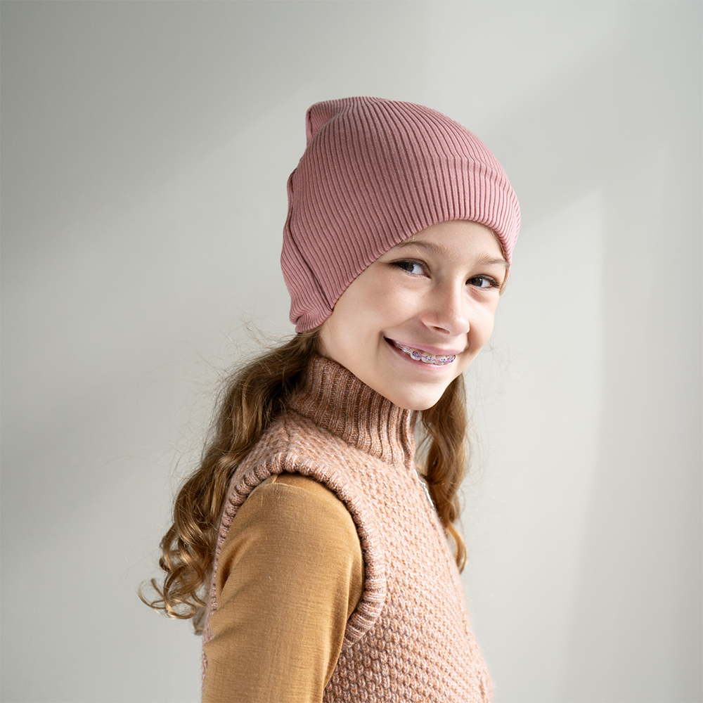 Minimalisma Mütze aus Seide/Baumwolle 'Bambi' Antique Rose