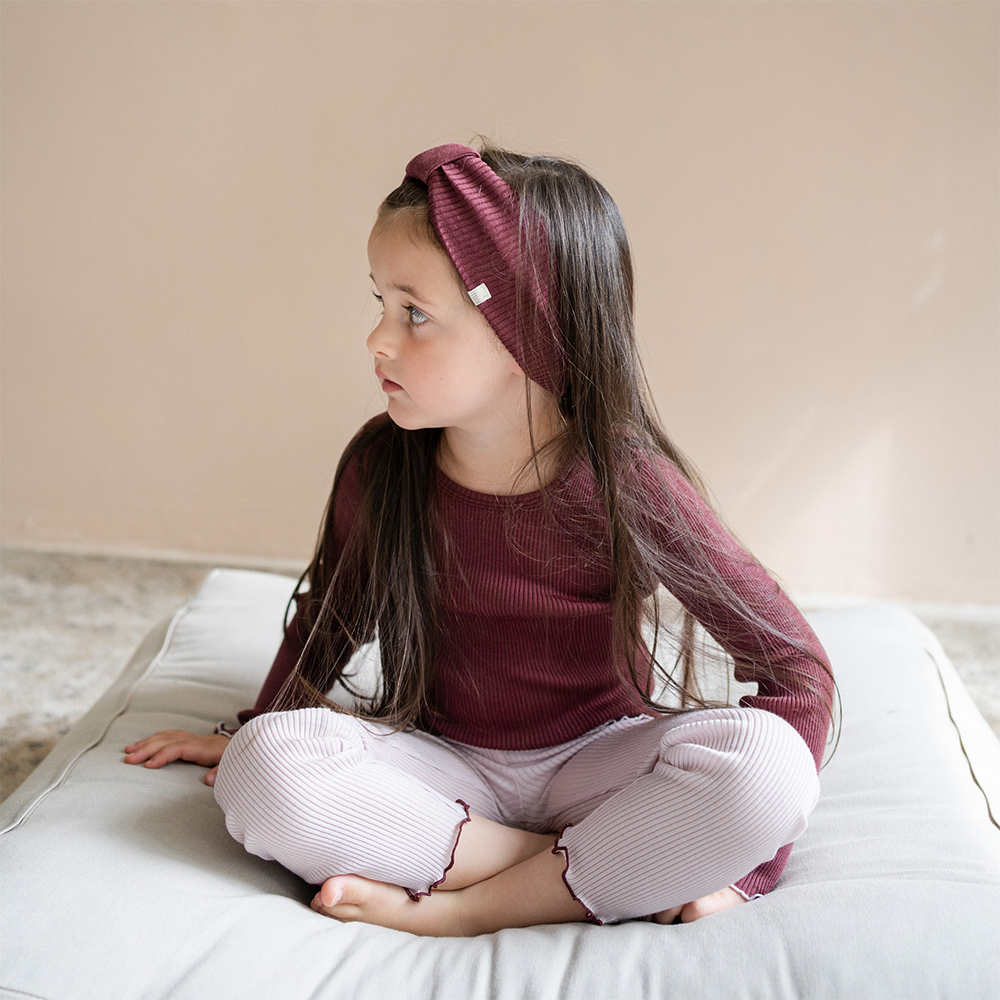Minimalisma Stirnband aus Merinowolle 'Alba' Bordeaux