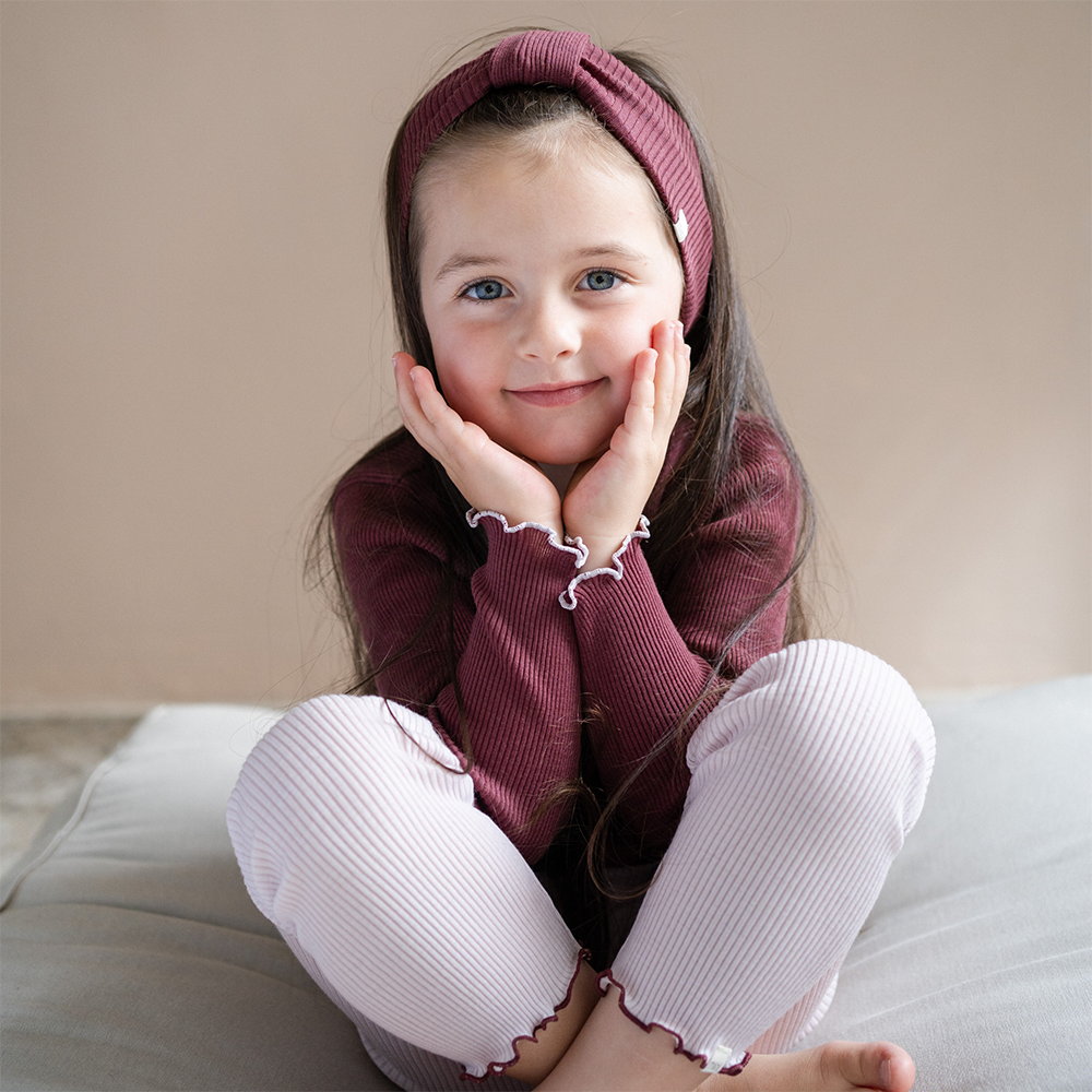 Minimalisma Stirnband aus Merinowolle 'Alba' Bordeaux