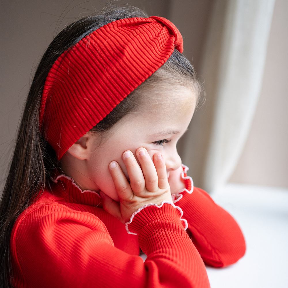 Minimalisma Stirnband aus Merinowolle 'Alba' Red