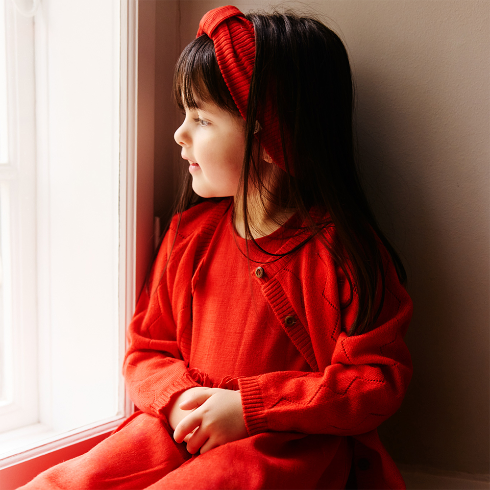 Minimalisma Stirnband aus Merinowolle 'Alba' Red