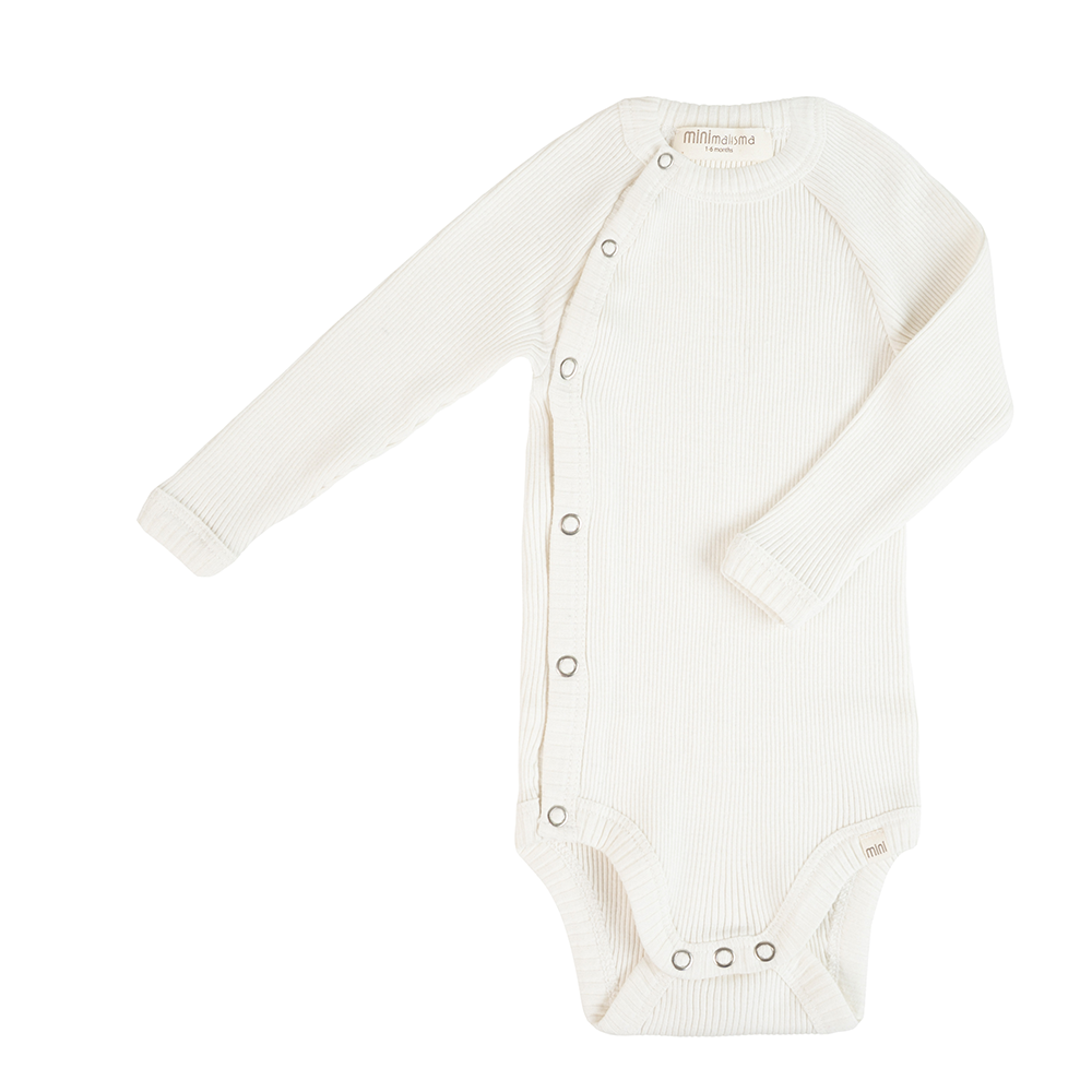 Minimalisma  Wickelbody Langarm aus Seide/Baumwolle 'Bibi' Cream