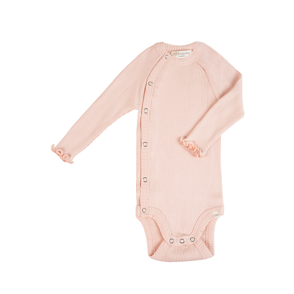 Minimalisma  Wickelbody Langarm aus Seide/Baumwolle 'Bibi' Sweet Rose - Online MY SNOWFLAKE