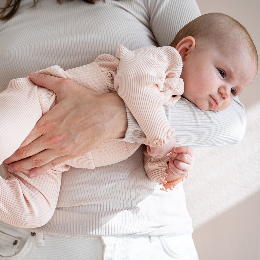 Minimalisma  Wickelbody Langarm aus Seide/Baumwolle 'Bibi' Sweet Rose - Online MY SNOWFLAKE
