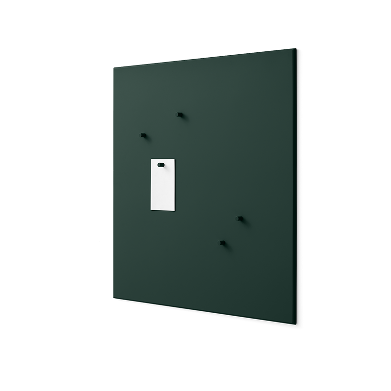 Magnettafel in Grün mit 5 passenden Magneten von Montana. 