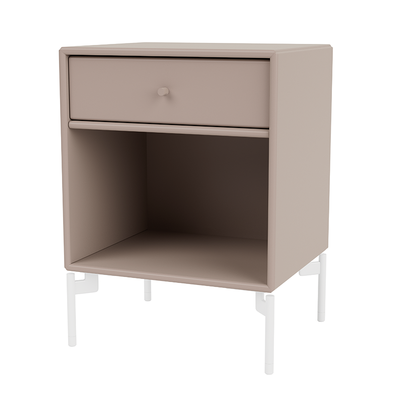 Montana Nachttisch mit Schublade offene Ablage und mit Beinen in Beige