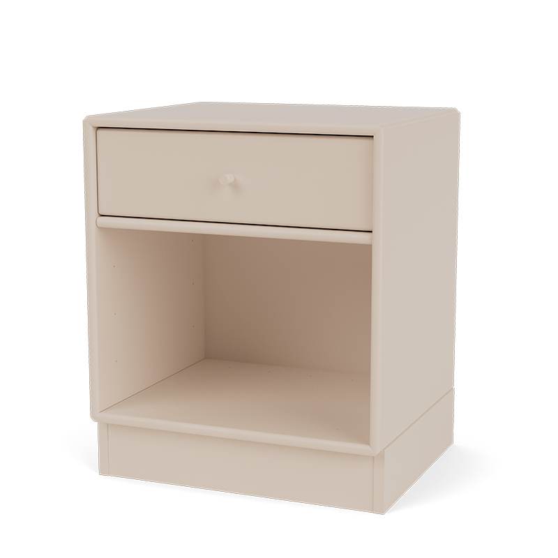Nachttisch mit Schublade und offener Ablage in Beige von Montana