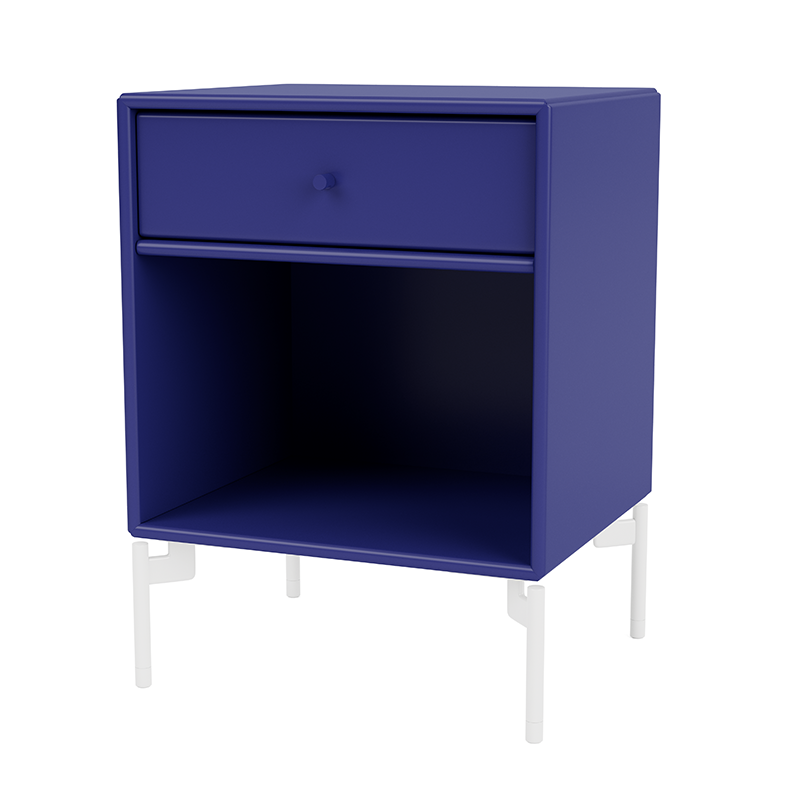 Blauer Nachttisch mit einer Schublade von Montana in Blau. 