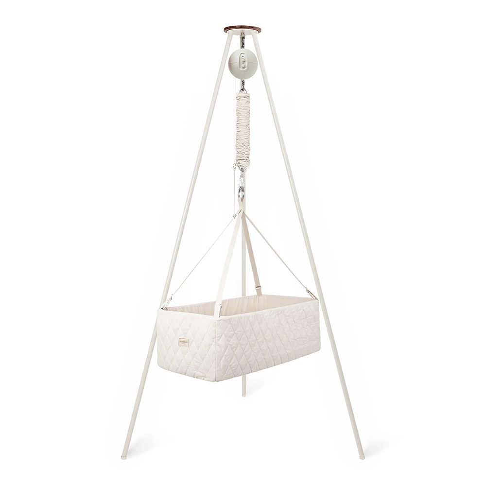 Moonboon  Classic Bundle Connect eckige Wiege Weiss/Nature