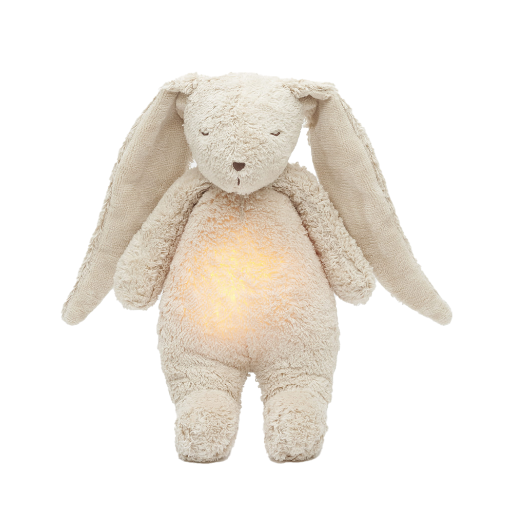 Moonie Kuscheltier Hase mit Licht &#39;Organic Humming Bunny&#39; Sand