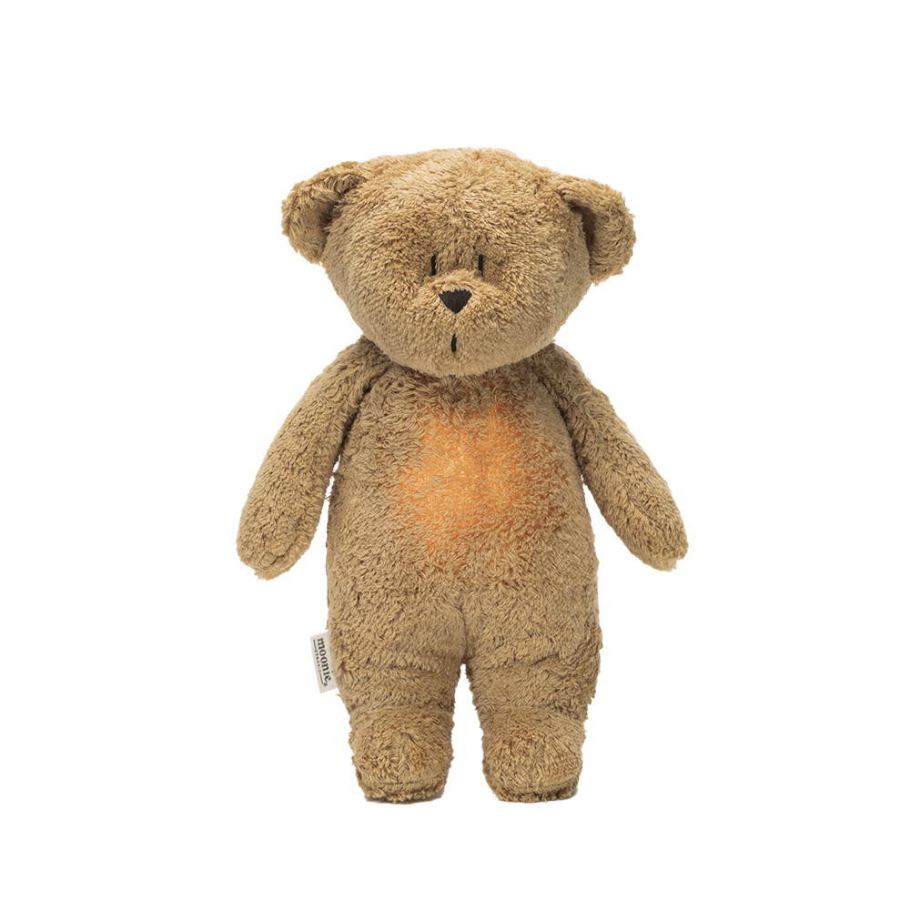Moonie Teddybär mit Licht &#39;Organic Humming Bear&#39; Cappuccino