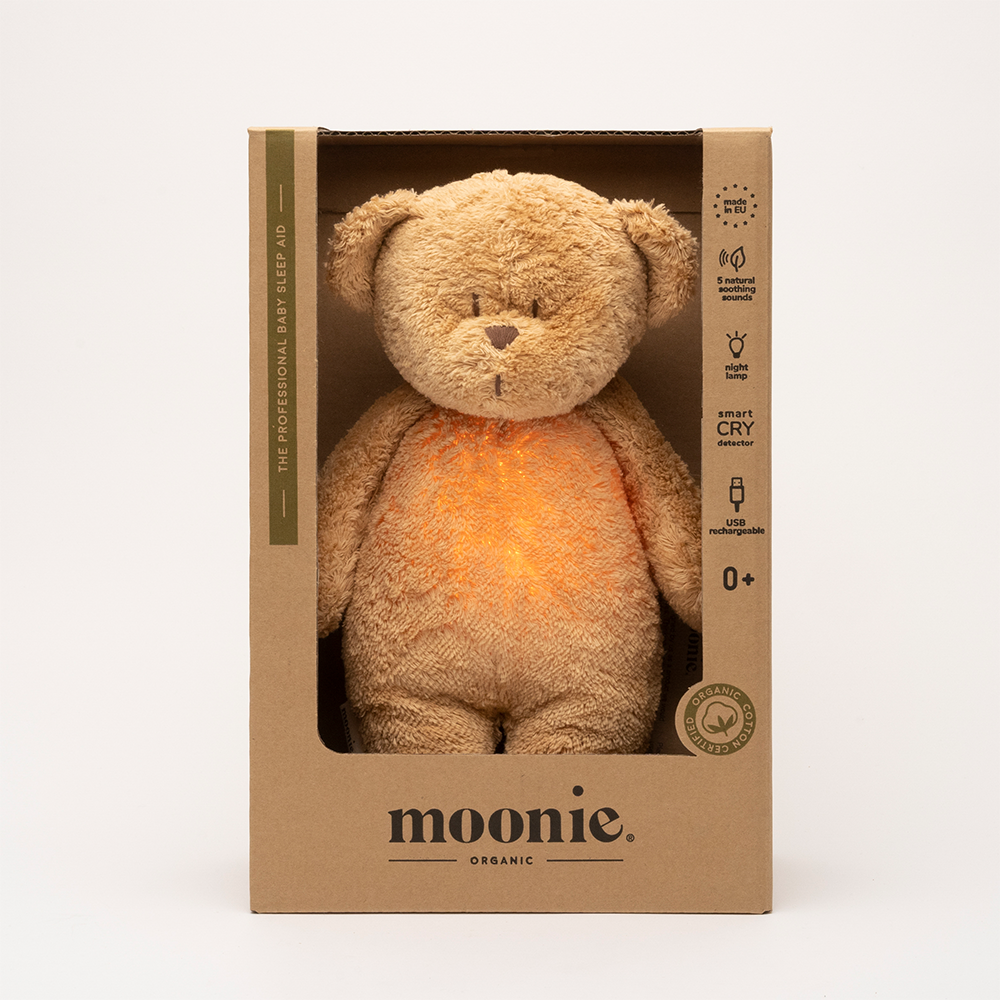 Moonie Teddybär mit Licht &#39;Organic Humming Bear&#39; Cappuccino