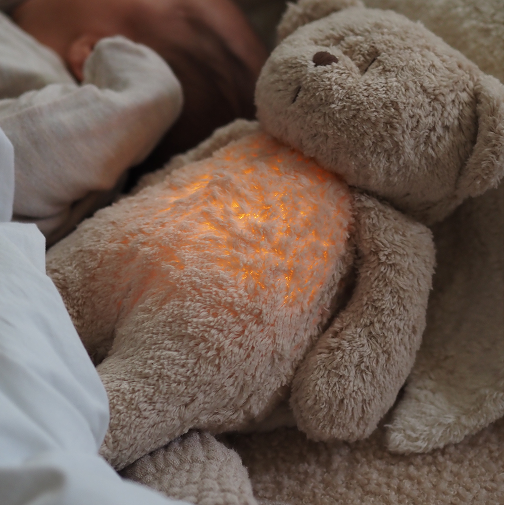 Moonie Teddybär mit Licht &#39;Organic Humming Bear&#39; Sand