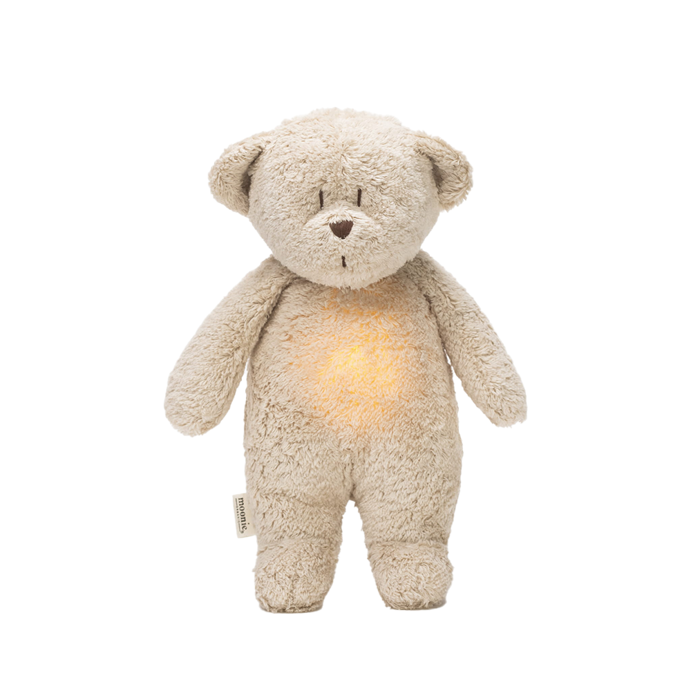 Moonie Teddybär mit Licht &#39;Organic Humming Bear&#39; Sand