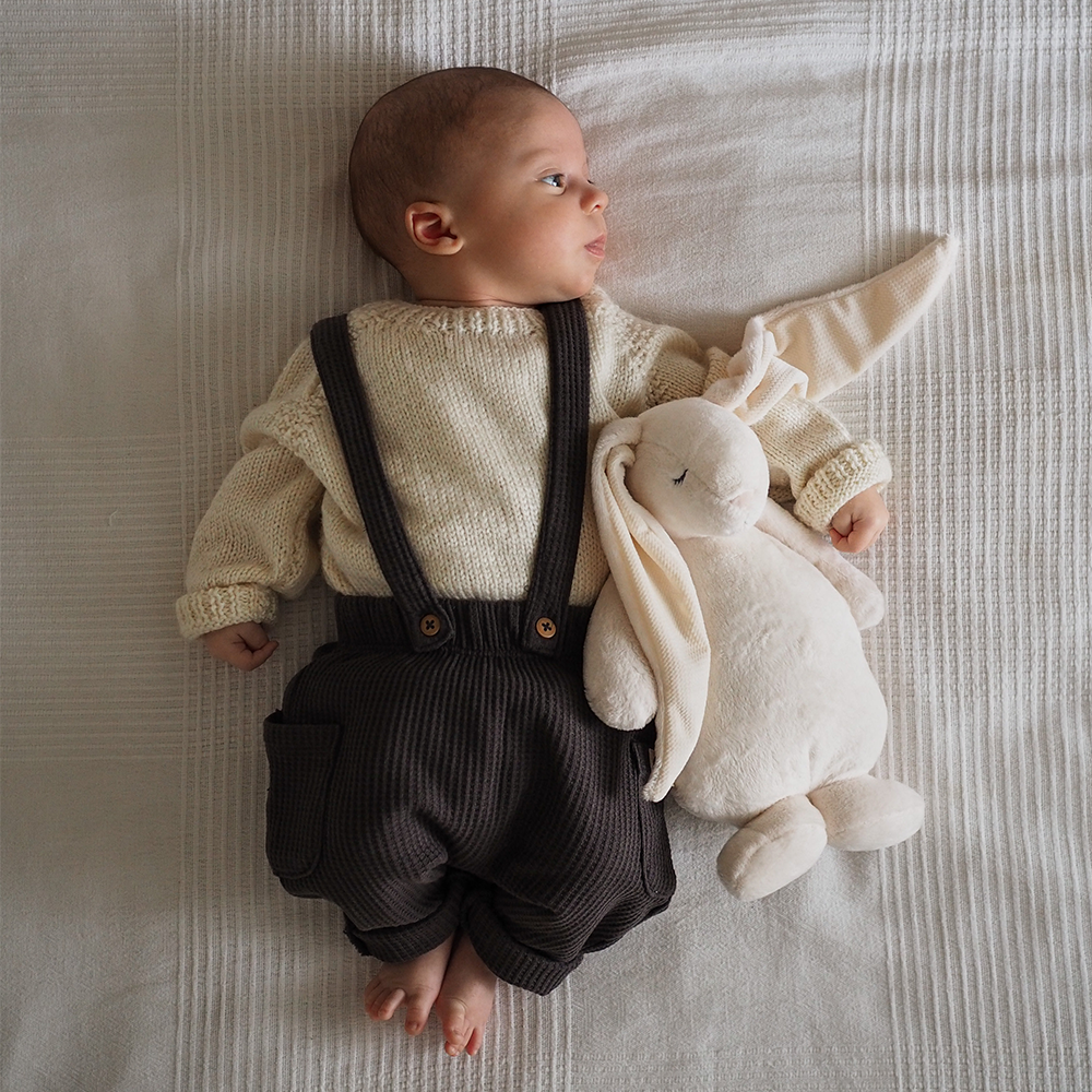 Moonie Kuscheltier Hase mit Licht &#39;Organic Humming Bunny&#39; Polar