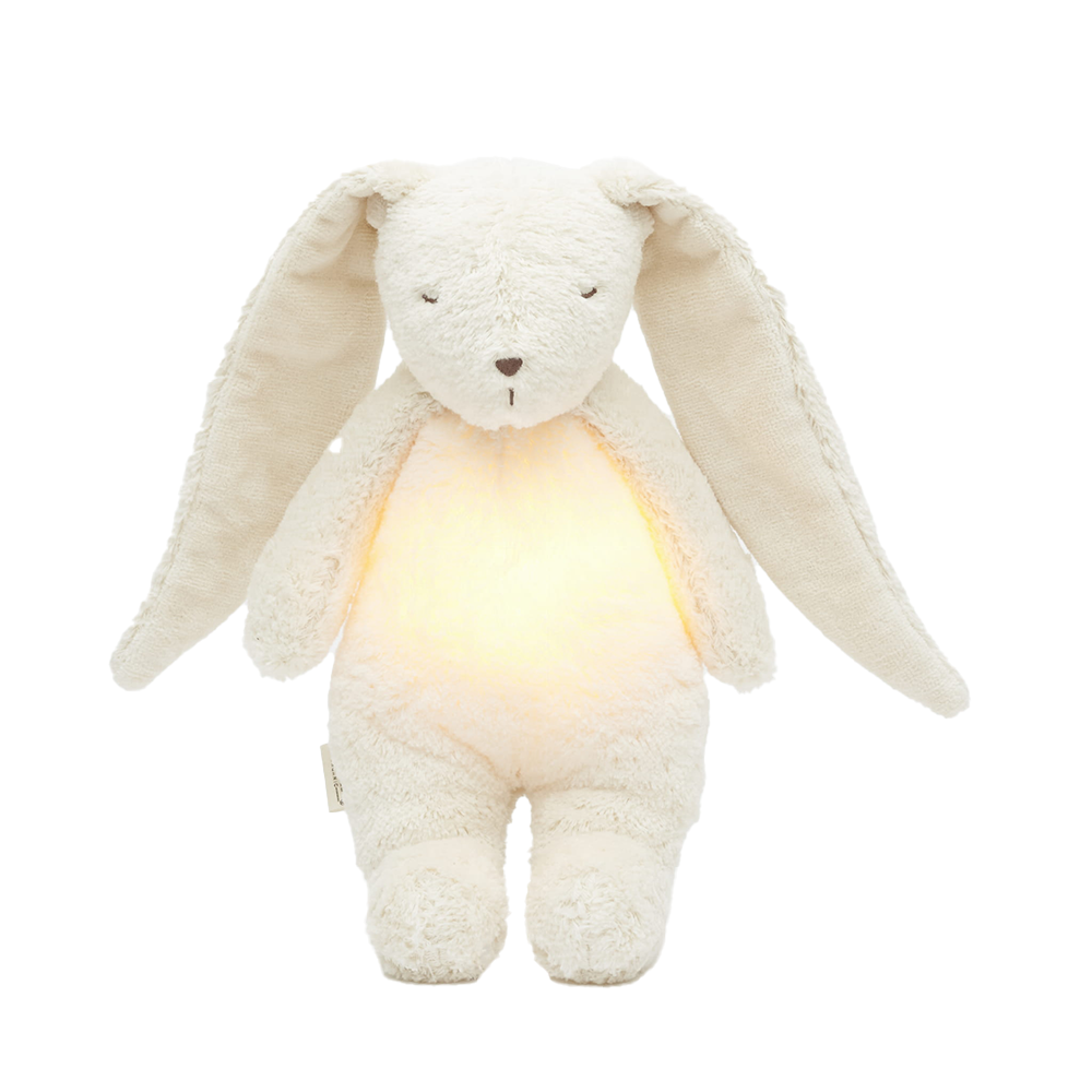 Moonie Kuscheltier Hase mit Licht &#39;Organic Humming Bunny&#39; Polar