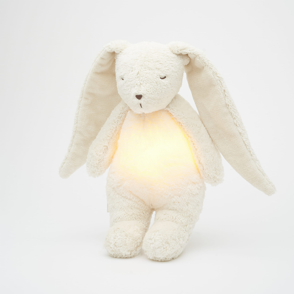 Moonie Kuscheltier Hase mit Licht &#39;Organic Humming Bunny&#39; Polar