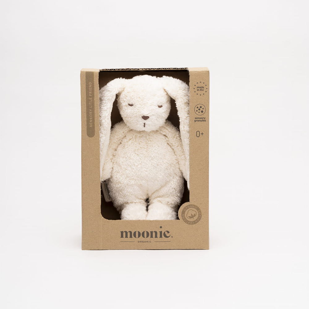 Moonie Kuscheltier Hase 'Sensory' Klein Polar - Online MY SNOWFLAKE