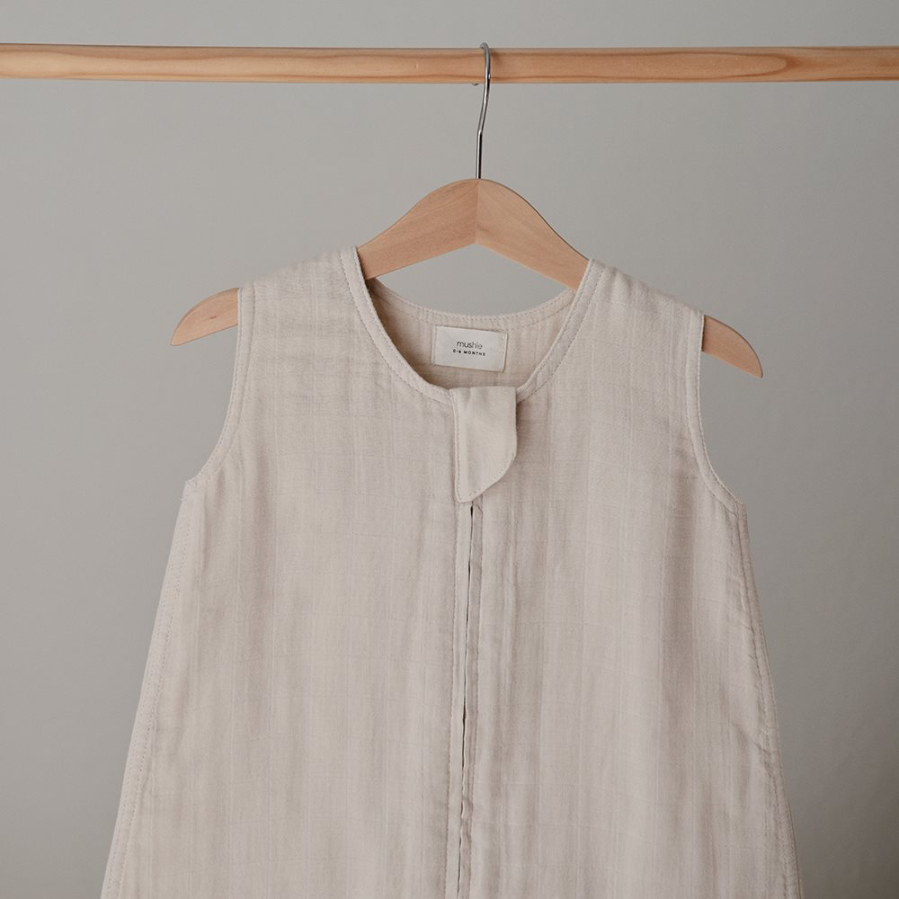 Mushie Sommer Schlafsack 0-6 M Fog