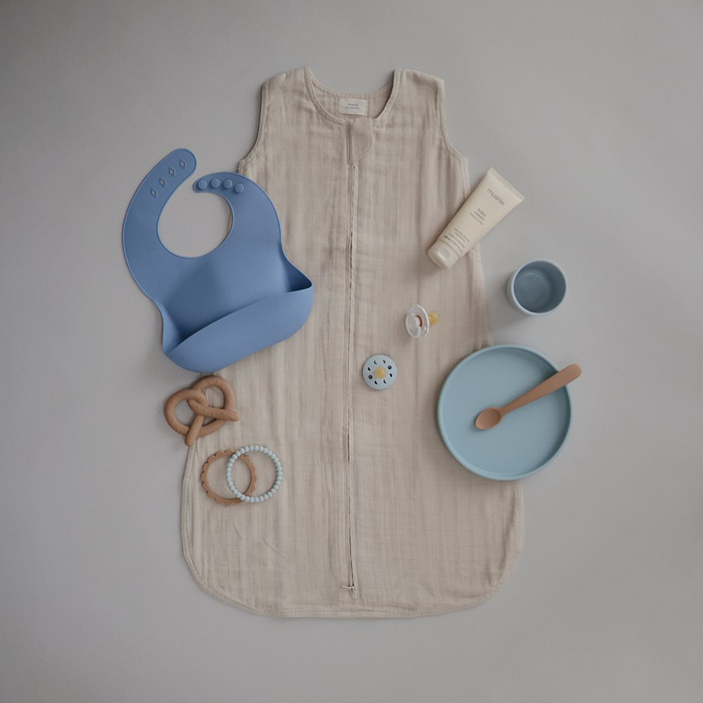 Mushie Sommer Schlafsack 0-6 M Fog