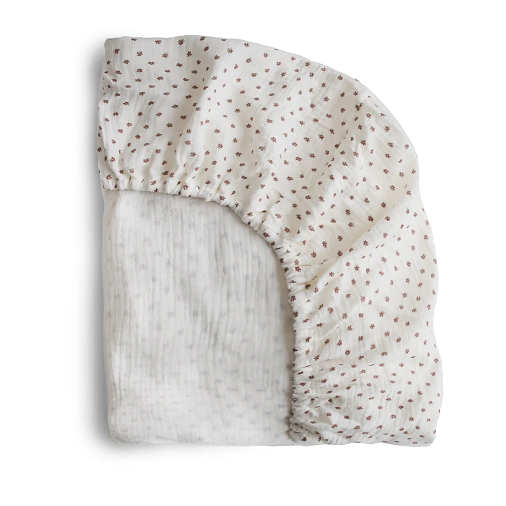 Mushie Baby Fixleintuch 100 x 40 cm Bloom