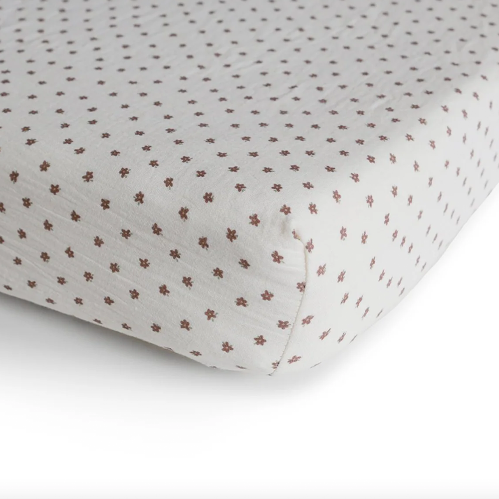 Mushie Baby Fixleintuch 100 x 40 cm Bloom
