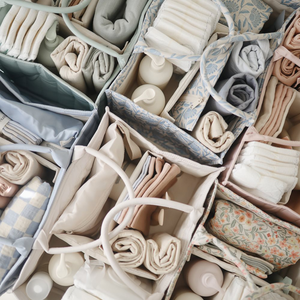 Mushie Windelkorb/Windel Caddy Ivory