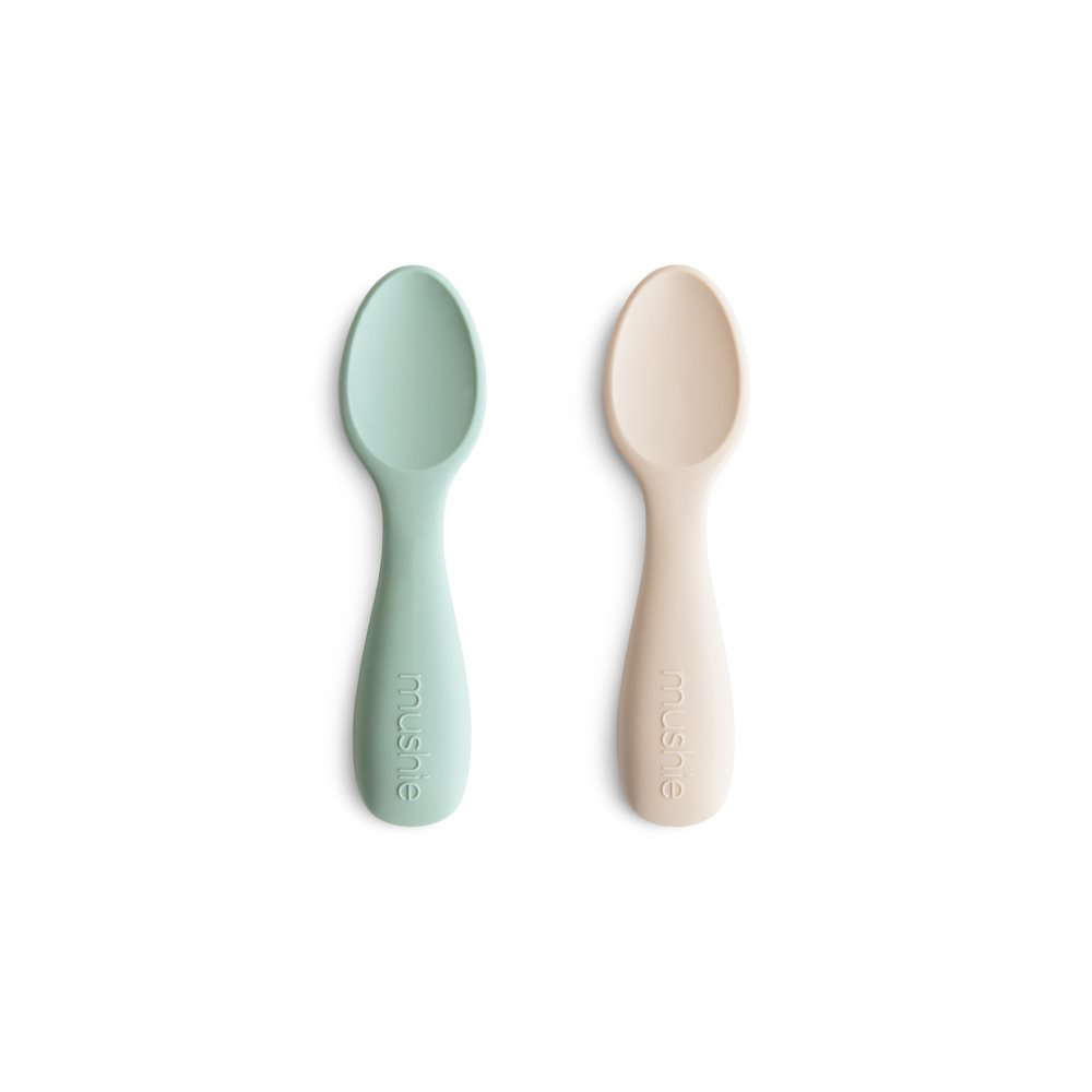 Mushie Starter Baby Löffel 2er-Set   Cambridge Blue/Shifting Sand - Online MY SNOWFLAKE