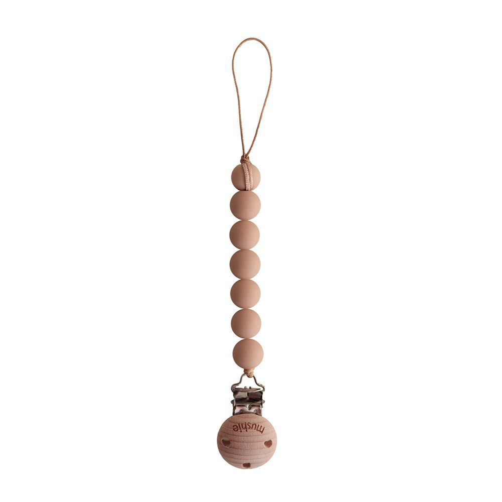Mushie Schnullerkette 'Halo' Pale Taupe - Online MY SNOWFLAKE